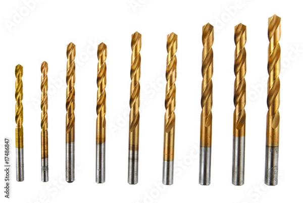 Fototapeta Set Drill isolated with clipping path for all drills