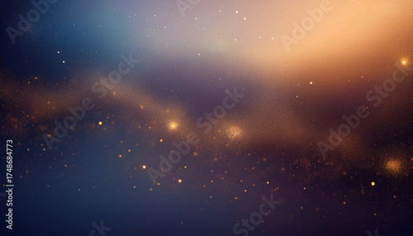Fototapeta Illustration of abstract universe background with golden dust and stars creates a magical and dreamy atmosphere