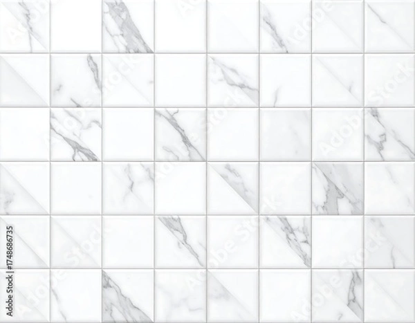 Obraz White marble tile pattern (2)