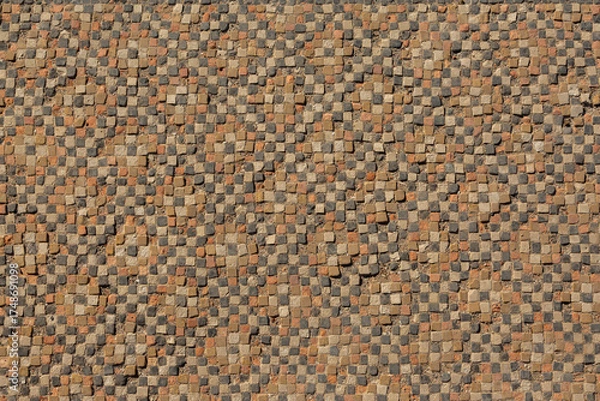 Obraz Background of an ancient decorative geometric mosaic discovered during excavations in Caesarea