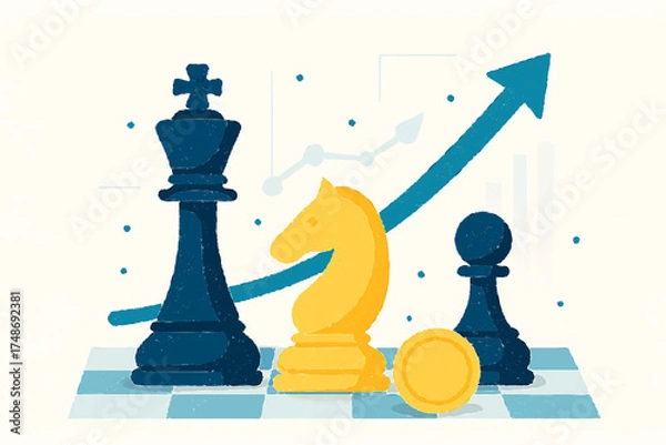 Fototapeta chess board with chess pieces