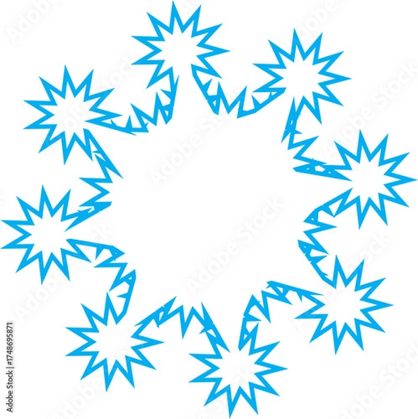Fototapeta Single Blue Snowflake Burst PNG Graphic Asset