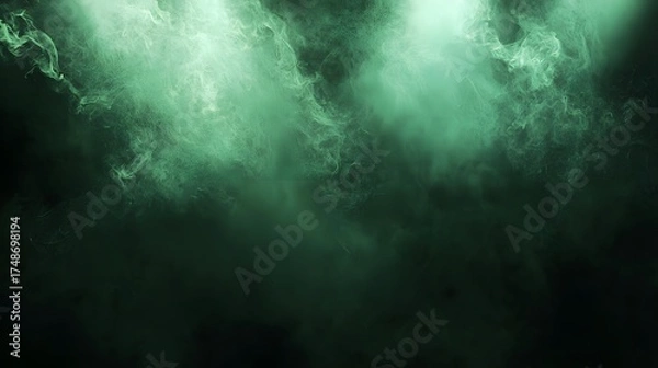 Fototapeta Abstract stage glowing with emerald mist high resolution picture
