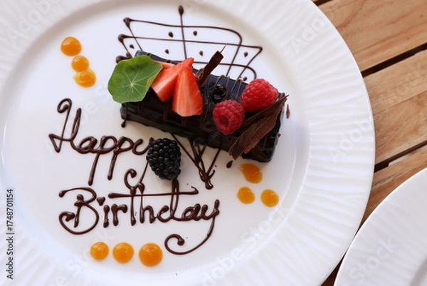 Obraz slice of birthday cake