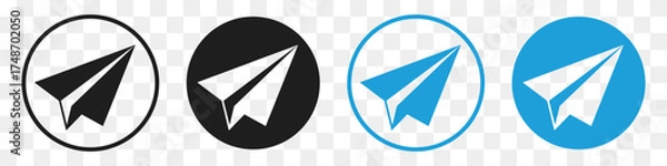 Obraz paper plane flat icon set