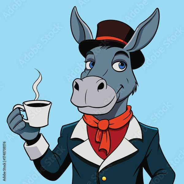 Fototapeta Anthropomorphic Donkey in Suit Vector