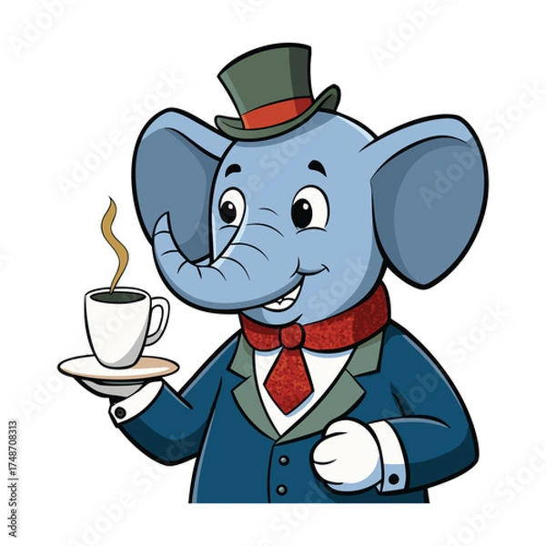 Fototapeta Anthropomorphic Elephant in Suit Vector