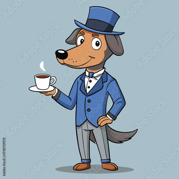 Obraz Anthropomorphic Dog in Suit Vector