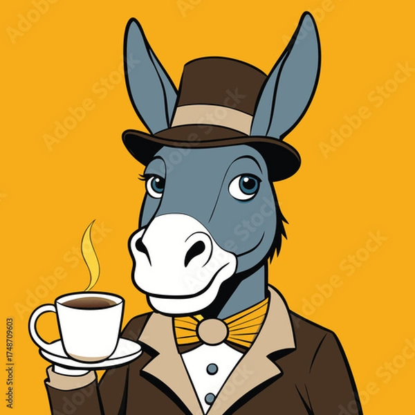 Fototapeta Anthropomorphic Donkey in Suit Vector