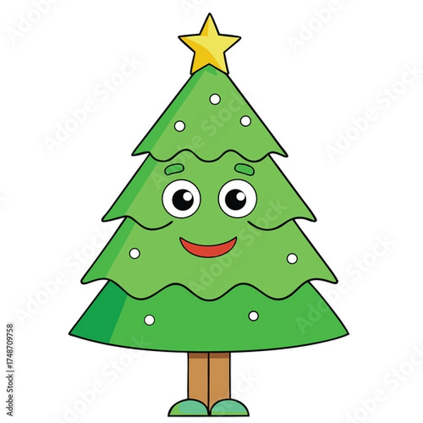 Obraz green christmas tree 