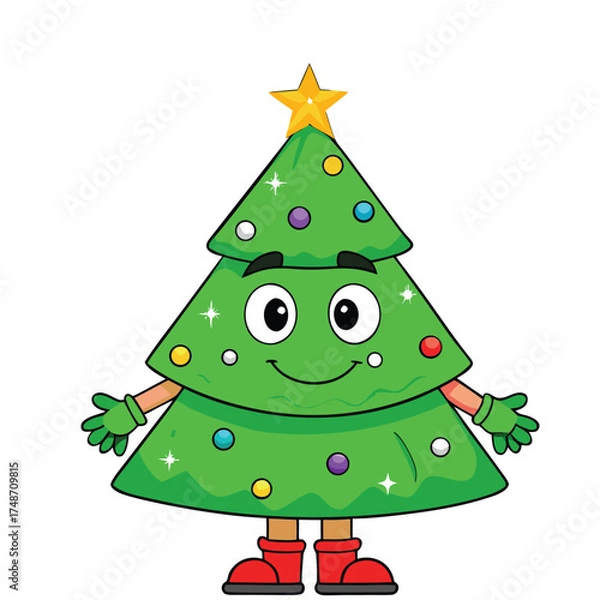 Obraz green christmas tree 