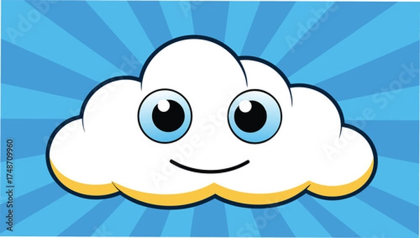 Fototapeta Carton cloude in the blue sky 