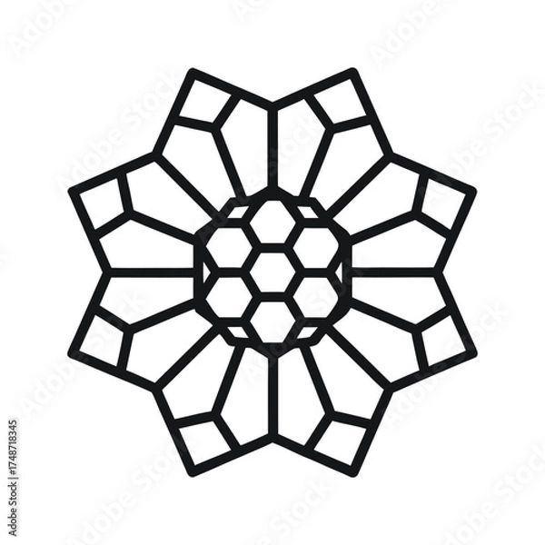 Fototapeta Hexagonal Flower Mandala Vector