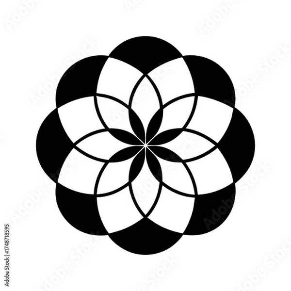 Obraz Overlapping Circles Flower Mandala
