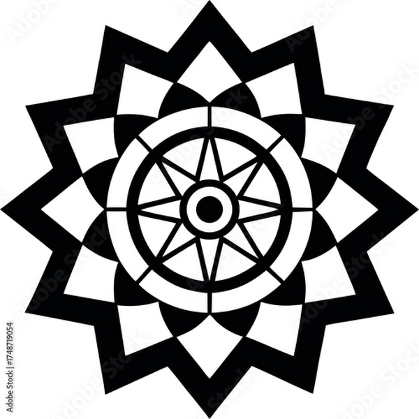 Fototapeta Concentric Square Triangle Mandala