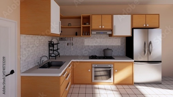 Obraz Modern Minimalist Kitchen Interior