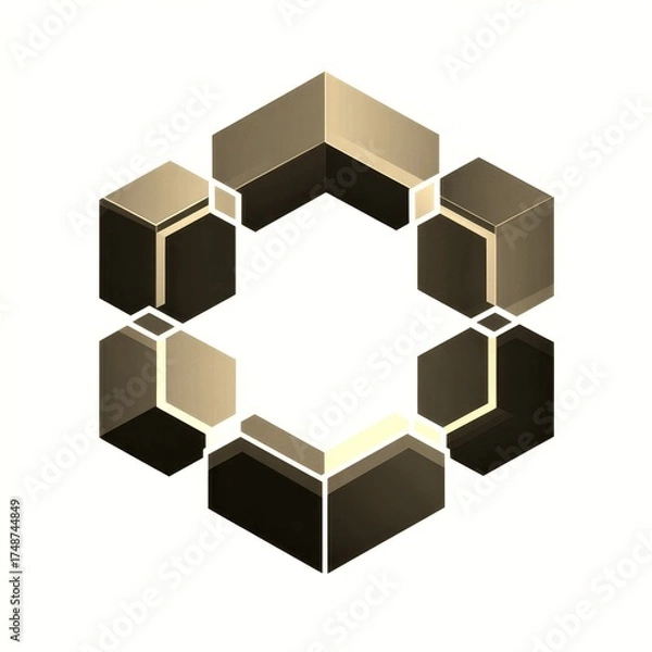 Obraz Abstract geometric pattern composed of shapes in a circular arrangement created for a modern design aesthetic