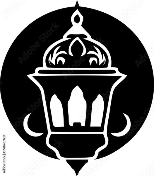 Obraz Beautiful Ramadan Candle with Soft Glow for Peaceful Spiritual Decoration