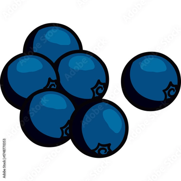 Fototapeta A Cluster Of Blueberries With A Transparent Background And Pixelated Style