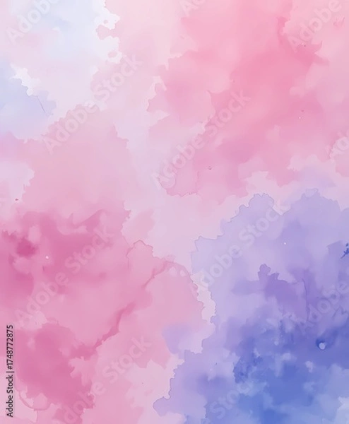 Obraz Soft Pastel Watercolor Texture Background. Pink, Blue, and Lavender Artistic Blend