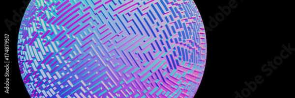 Fototapeta colorful maze sphere with endless labyrinth
