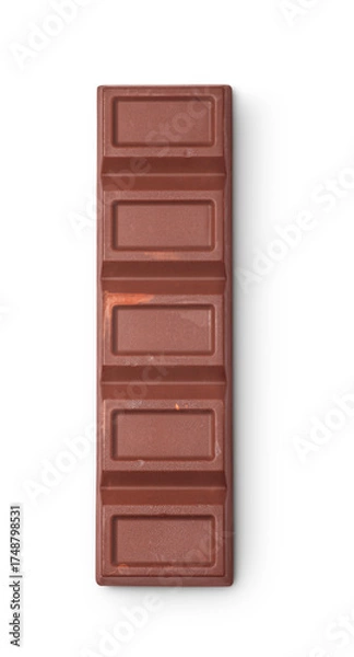 Fototapeta vegan chocolate bar with shadow isolated on transparent background