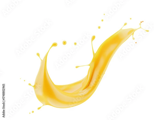 Obraz abstract orange splash isolated on a white background. 3d render
