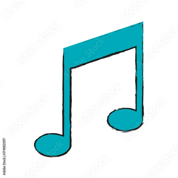 Fototapeta music notes icon image vector illustration design
