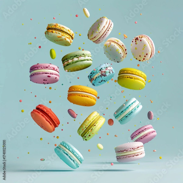 Fototapeta 공중에 떠있는 마카롱