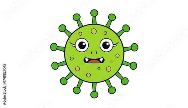 Obraz Cute Cartoon Virus Illustration.