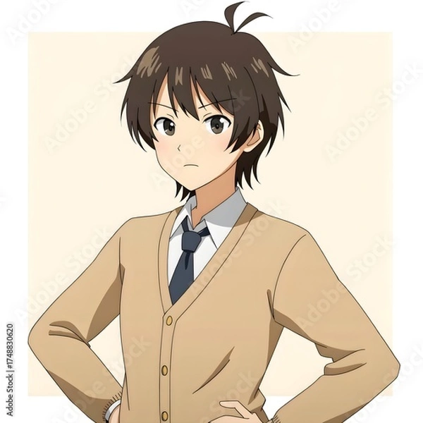 Obraz Middle school students 2D characters