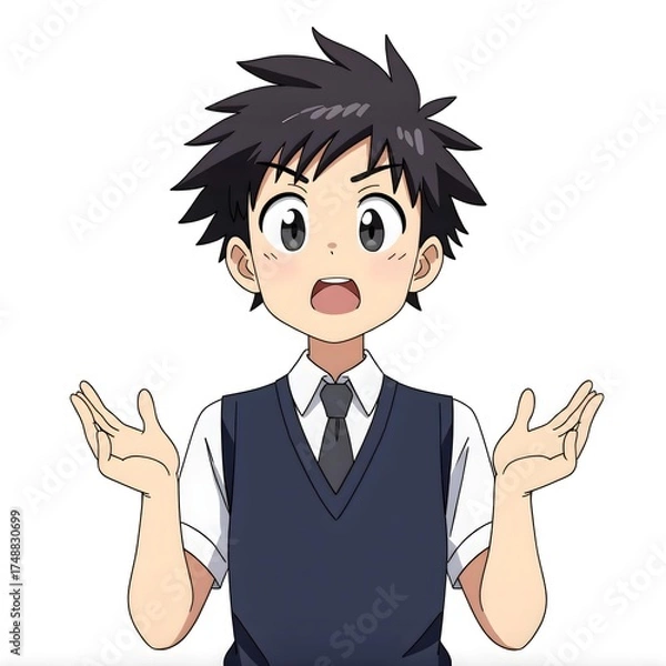 Obraz Middle school students 2D characters