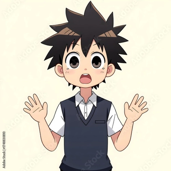 Obraz Middle school students 2D characters