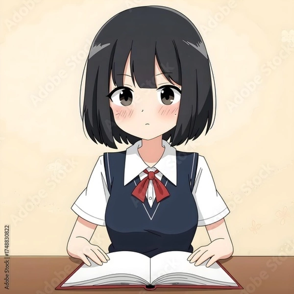 Obraz Middle school students 2D characters