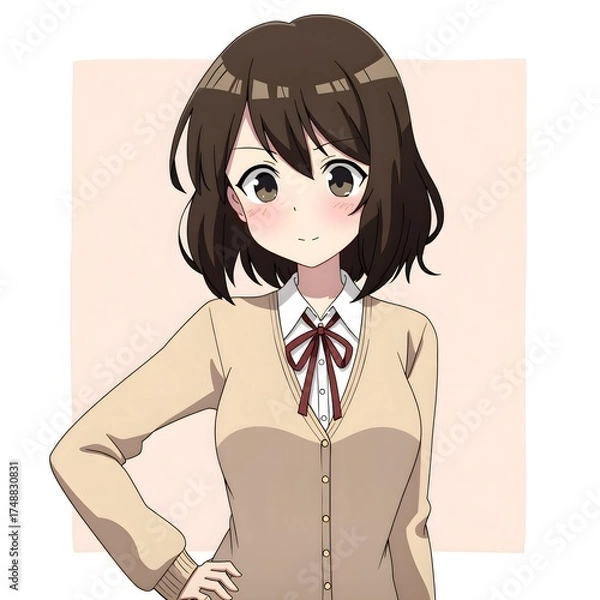 Obraz Middle school students 2D characters