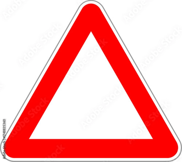 Fototapeta blank warning sign. Blank warning sign vector caution symbol danger alert hazard icon safety information. Blank warning triangle icon .hazard warning sign . 