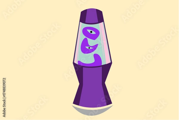 Fototapeta Larva lamp icon with abstract liquid concept forming eyes. Vector illustration.