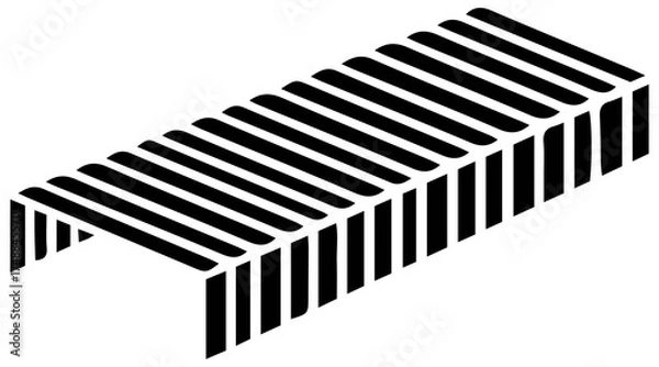 Fototapeta stapler pin silhouette vector. stapler Staples Icon. Solid black Staple strips icon on white background