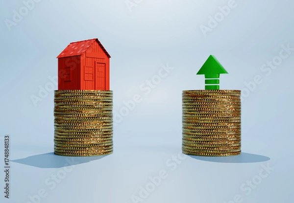 Obraz House on money stack