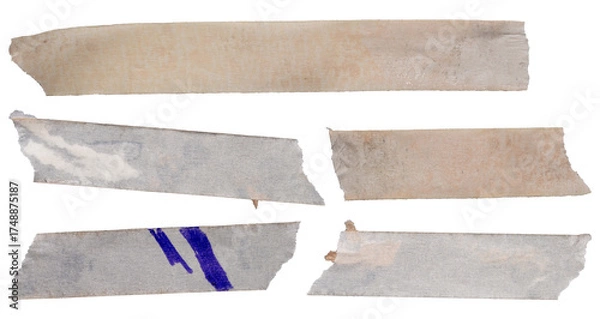 Fototapeta adhesive tape painter tape collection tape masking tape realistic high resolution, png isolated on transparent background asset for graphic design