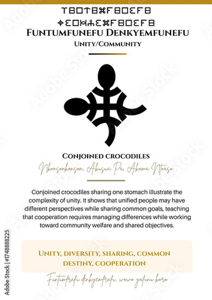 Fototapeta Adinkra Symbol: Funtumfunefu Denkyemfunefu Meaning Unity