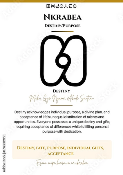 Fototapeta Adinkra Symbol Nkrabea: Destiny and Purpose