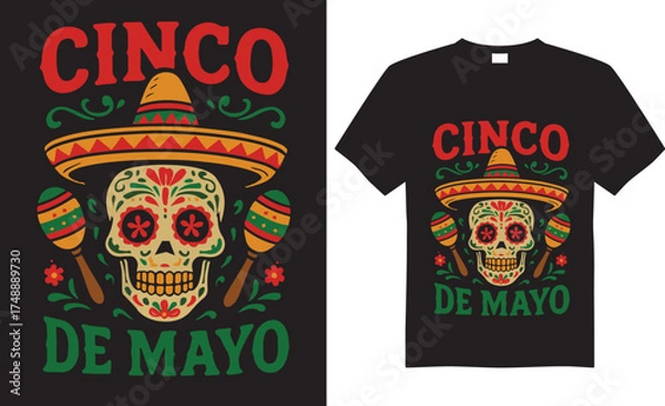 Fototapeta Cinco de mayo Graphic Vector t-shirt Design.