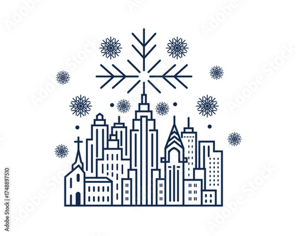 Obraz Snowflake Skyline