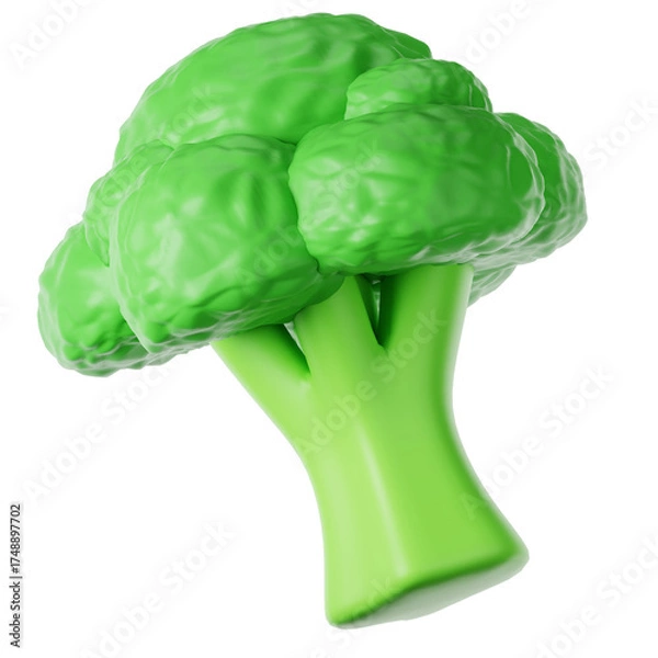 Fototapeta 3D Rendered Green Broccoli on Olive Background Food Illustration