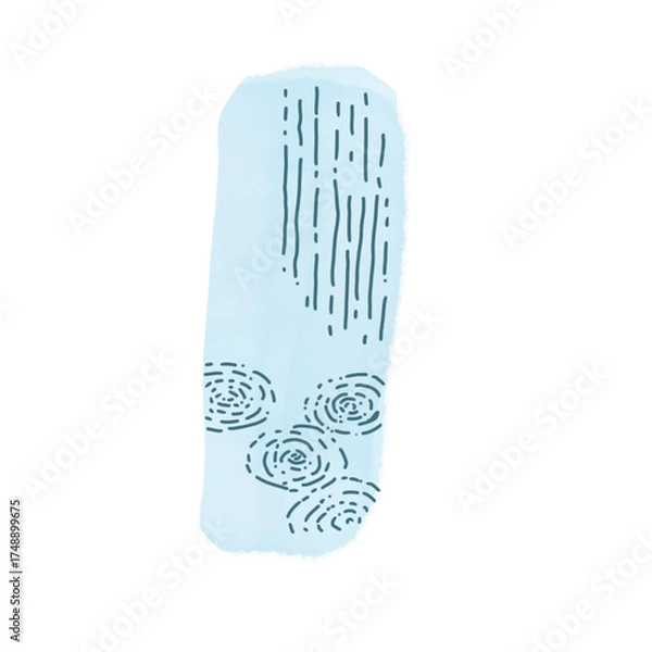 Fototapeta Abstract Rainy Texture Background with Hand Drawn Water Swirls