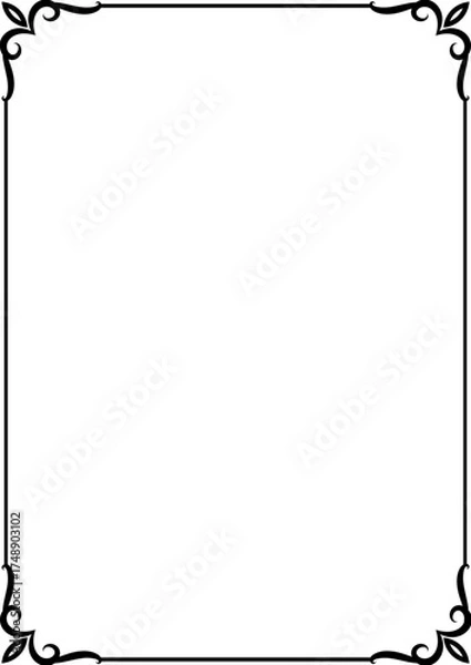 Obraz Ornate Decorative Black and White Scroll Frame Border Element