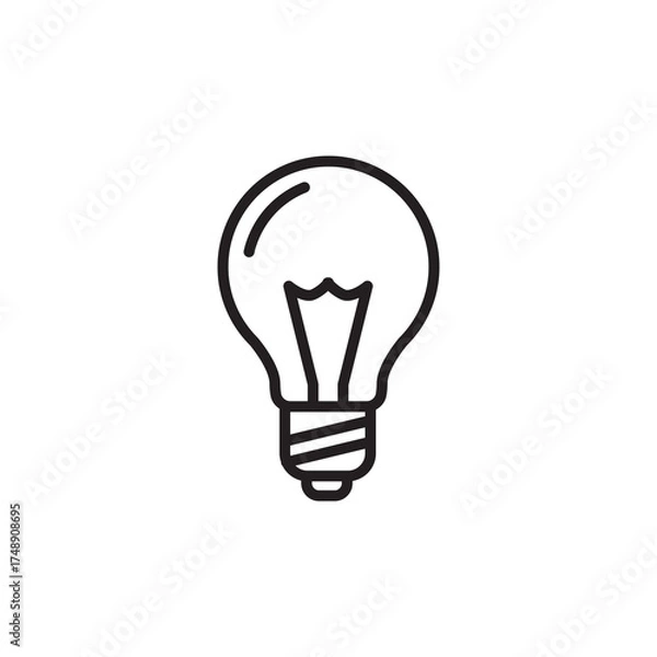 Obraz Simple Outline Lightbulb Idea Creative Thinking Invention Energy Icon