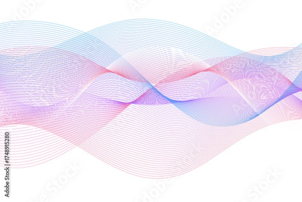 Fototapeta 青とピンクのウェーブ　アブストラクト背景6