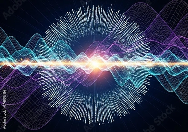 Fototapeta Convergence of Energy - Waves and Central Focus.